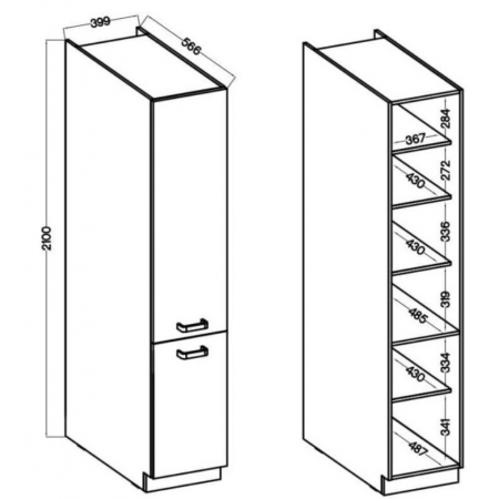 Słupek kuchenny 40 cm AVIO lamel 40 DK-215 2F regulowane nogi